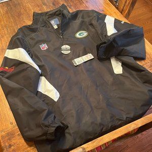 Green Bay Packers NFL Reebok Budweiser Pull Over Windbreaker, NEW!